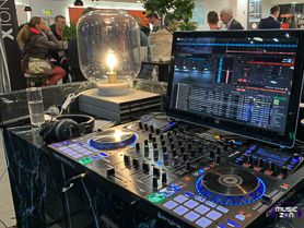 DJ Booth with mirror balls